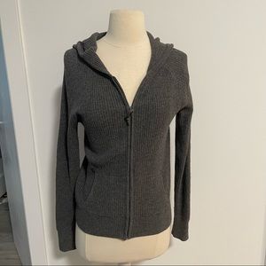 Eileen Fisher Wool Gray Hooded Cardigan